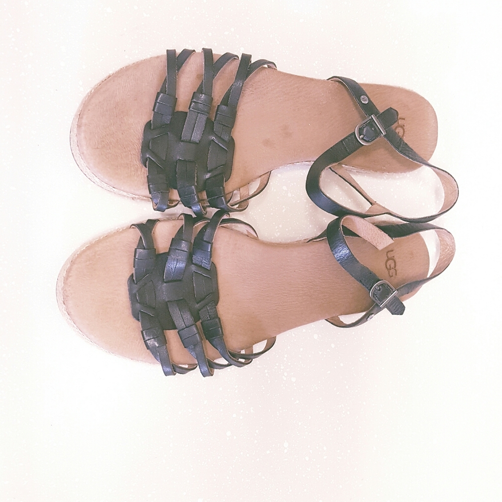 UGG LARISA Leather Espadrilles Sandals
